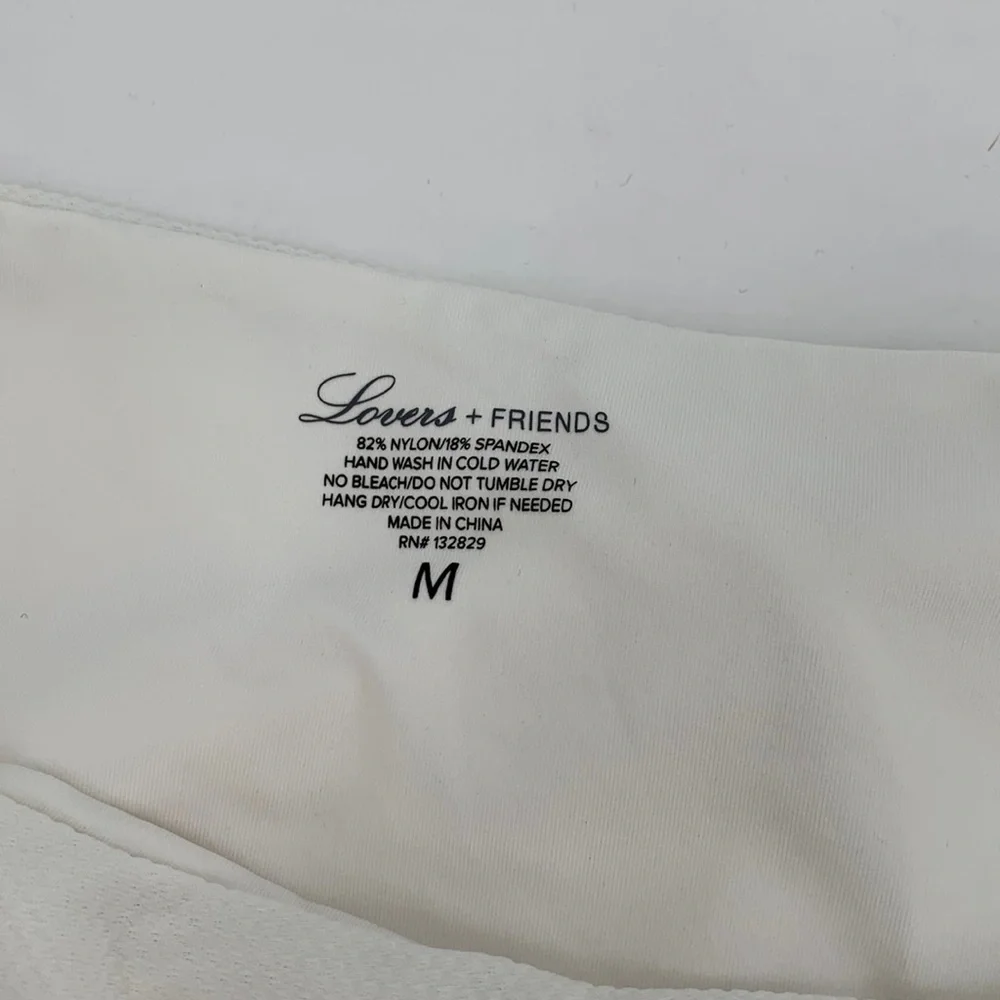 Lovers and Friends Chelsey High Waist swim bikini Bottom gold zipper white M - Picture 6 of 6